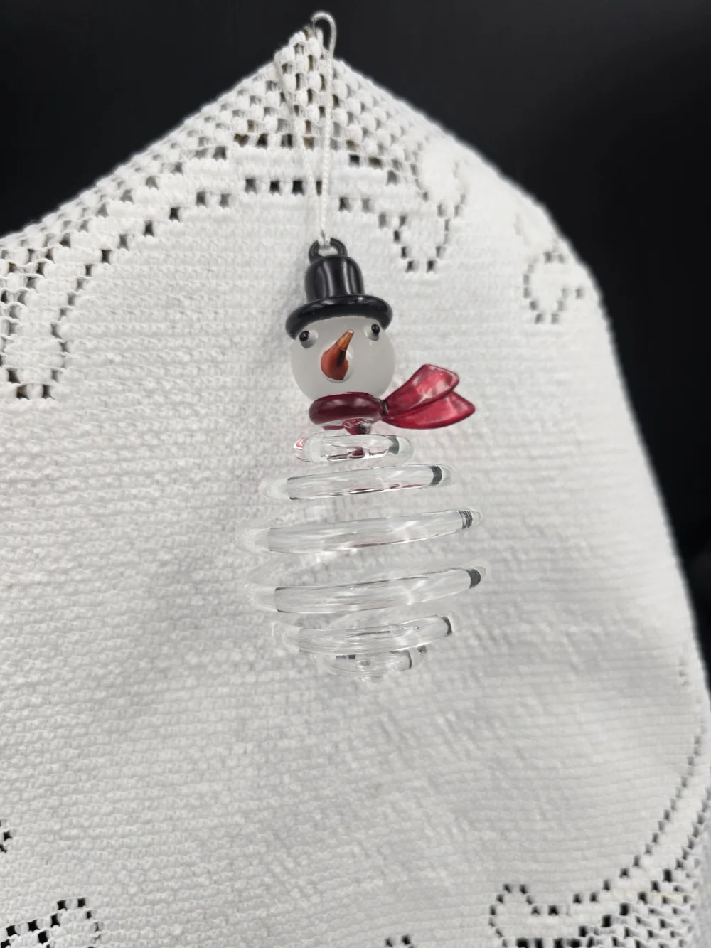Lenox Clear Glass Angel Ornament with Silver Halo